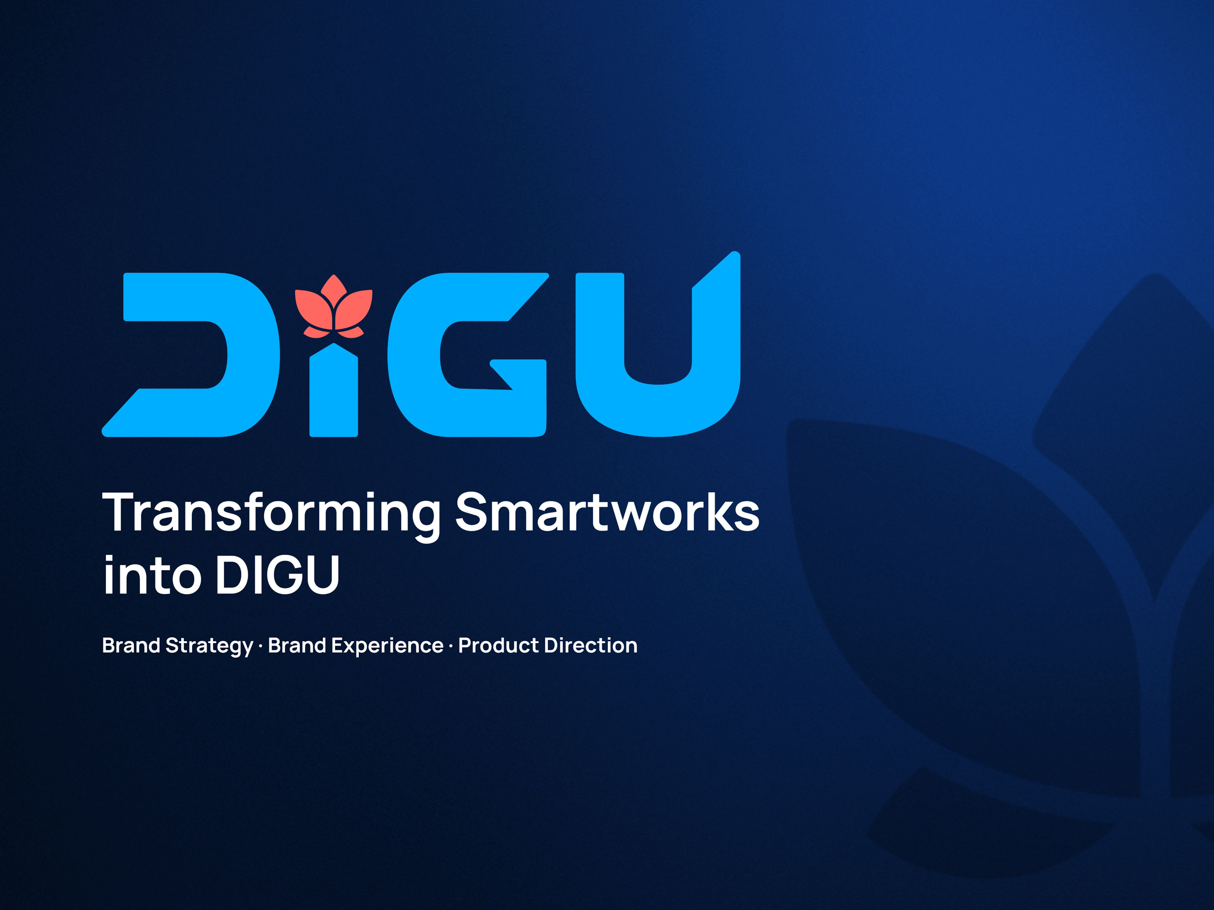 DIGU rebrand case study cover showing the transformation from Smartworks to DIGU